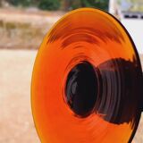 80s Memphis style glass footed vase