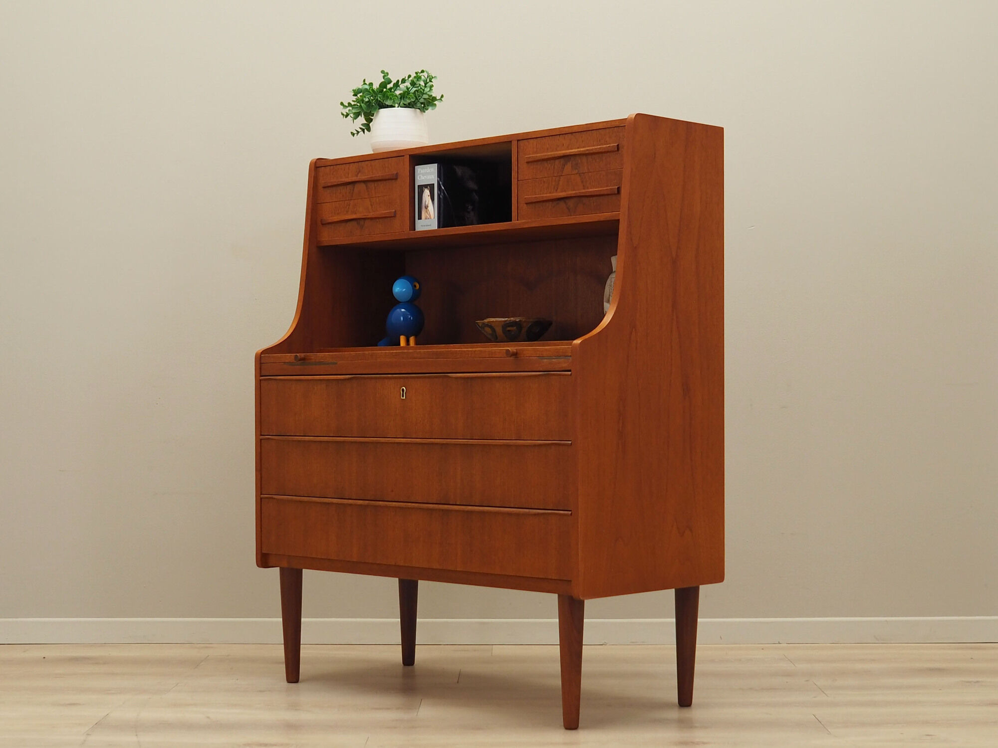 Secrétaire en teck, design danois, années 1970, production: Danemark