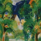 Paul Collomb: Path in Summer, original signed lithograph.