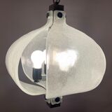 1960s Kaiser Murano Glass and Chrome Ceiling Light