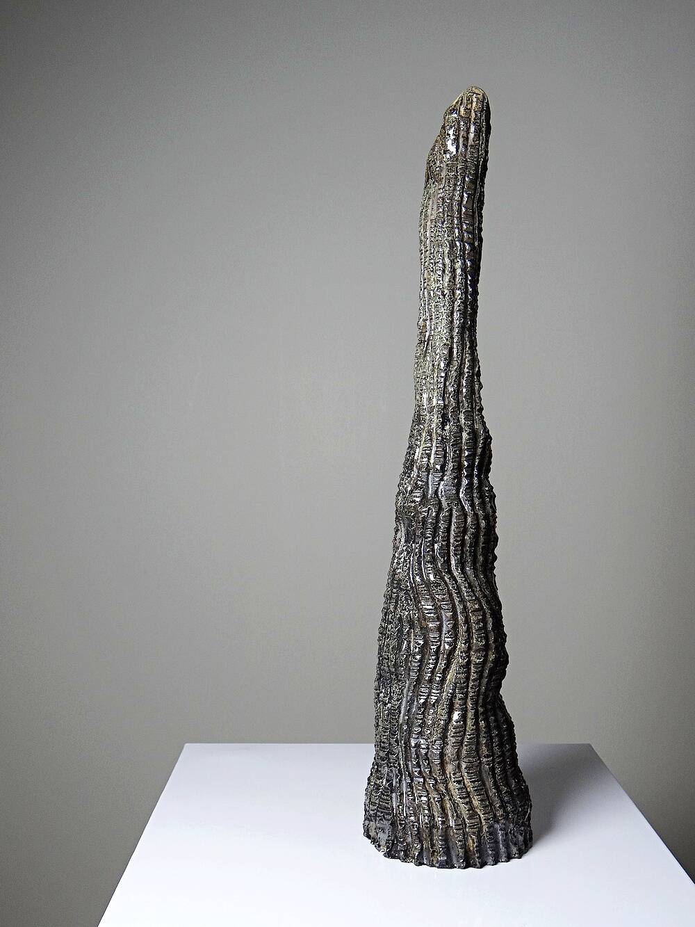 Haut soliflore décoratif céramique raku stalagmite artisanal vintage