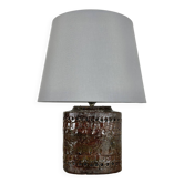 Large 25cm Abstract Ceramic Table Lamp with Pattern attributed to Bitossi, Italy, 1970s