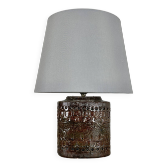 Large 25cm Abstract Ceramic Table Lamp with Pattern attributed to Bitossi, Italy, 1970s