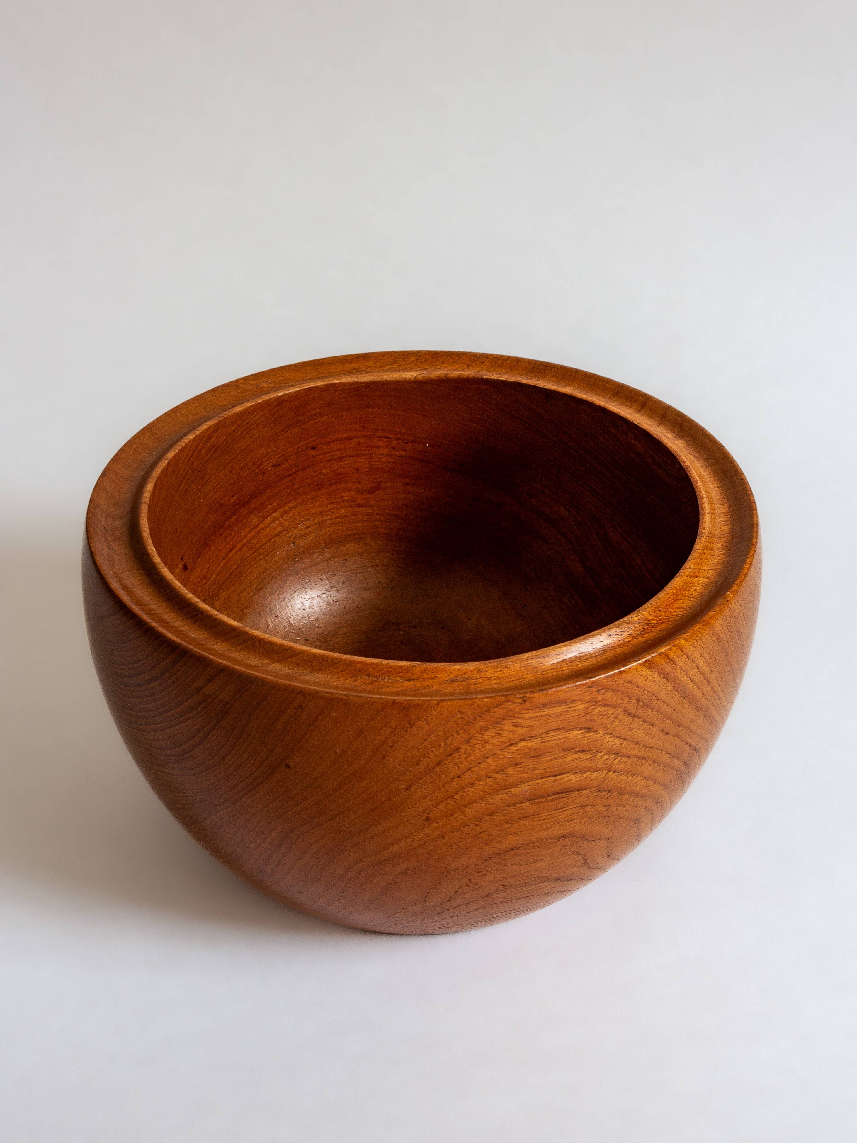 Saladier, coupe à fruits scandinave en teck, années 60-70