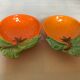 Paire de coupelles vide poche barbotine orange Japan