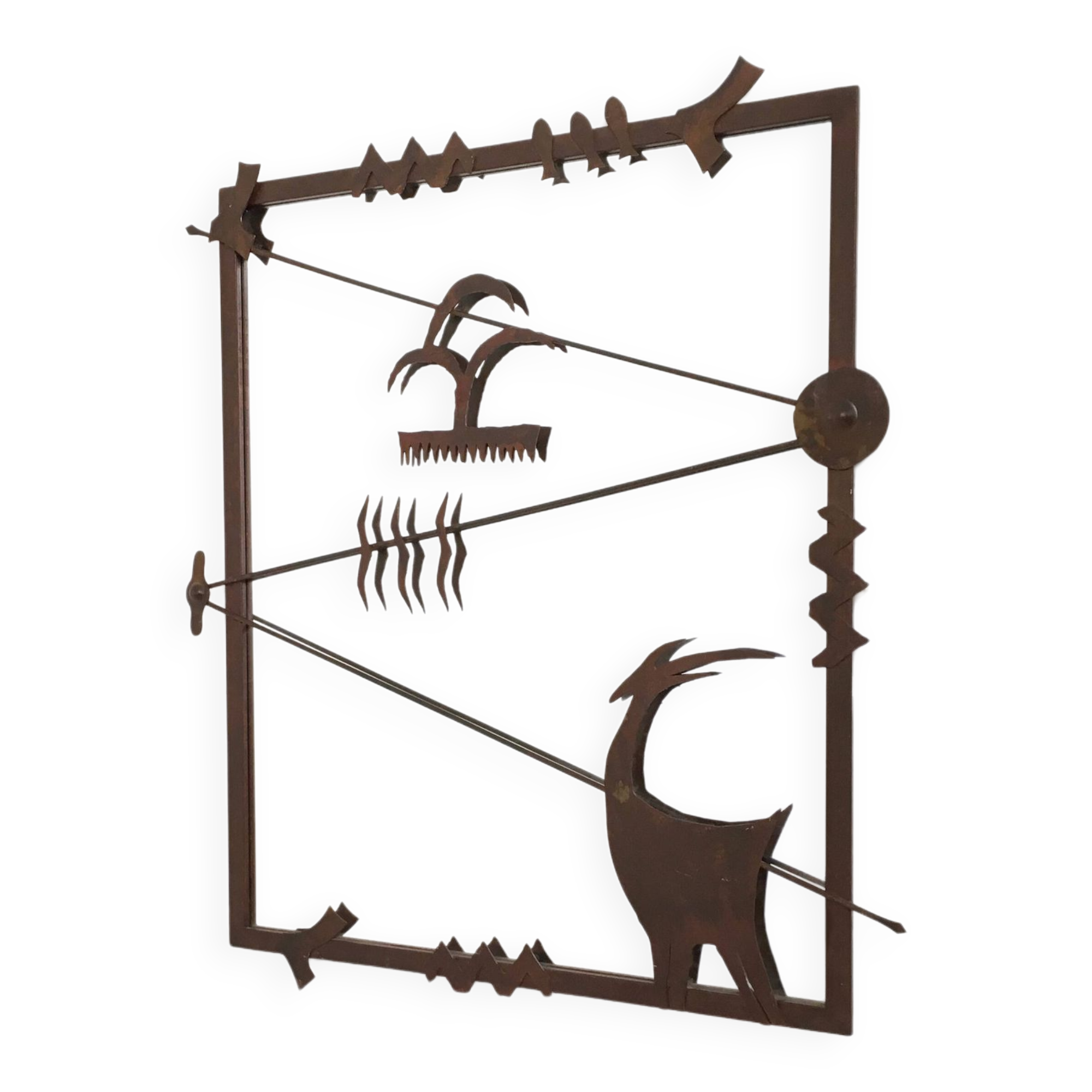 Contemporary Wall Mirror with Iron Frame, Italy