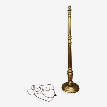 lampadaire ancien en colonne en bois doré style Louis XVI