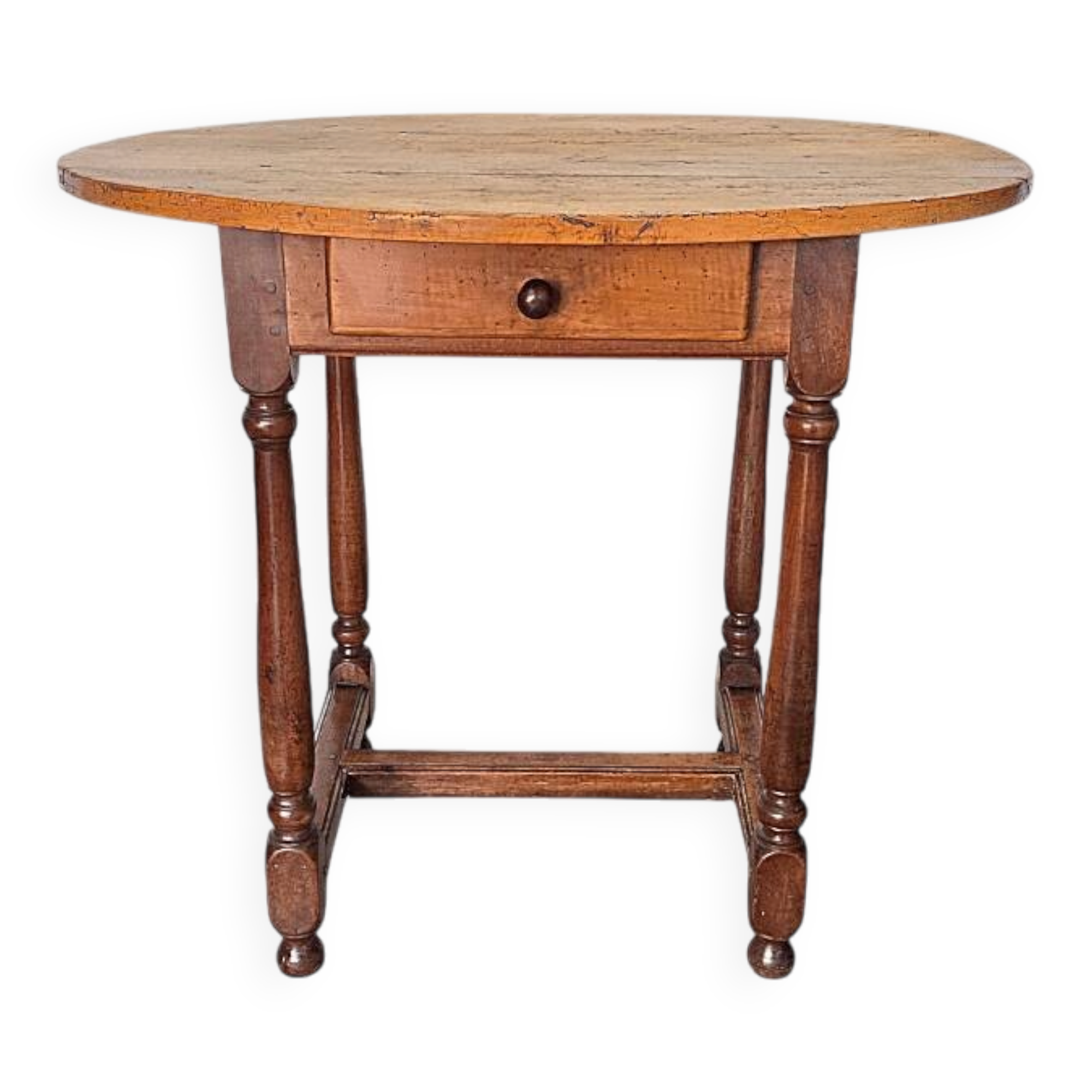 French Louis XIV Walnut Table With Drawer, early 1700s