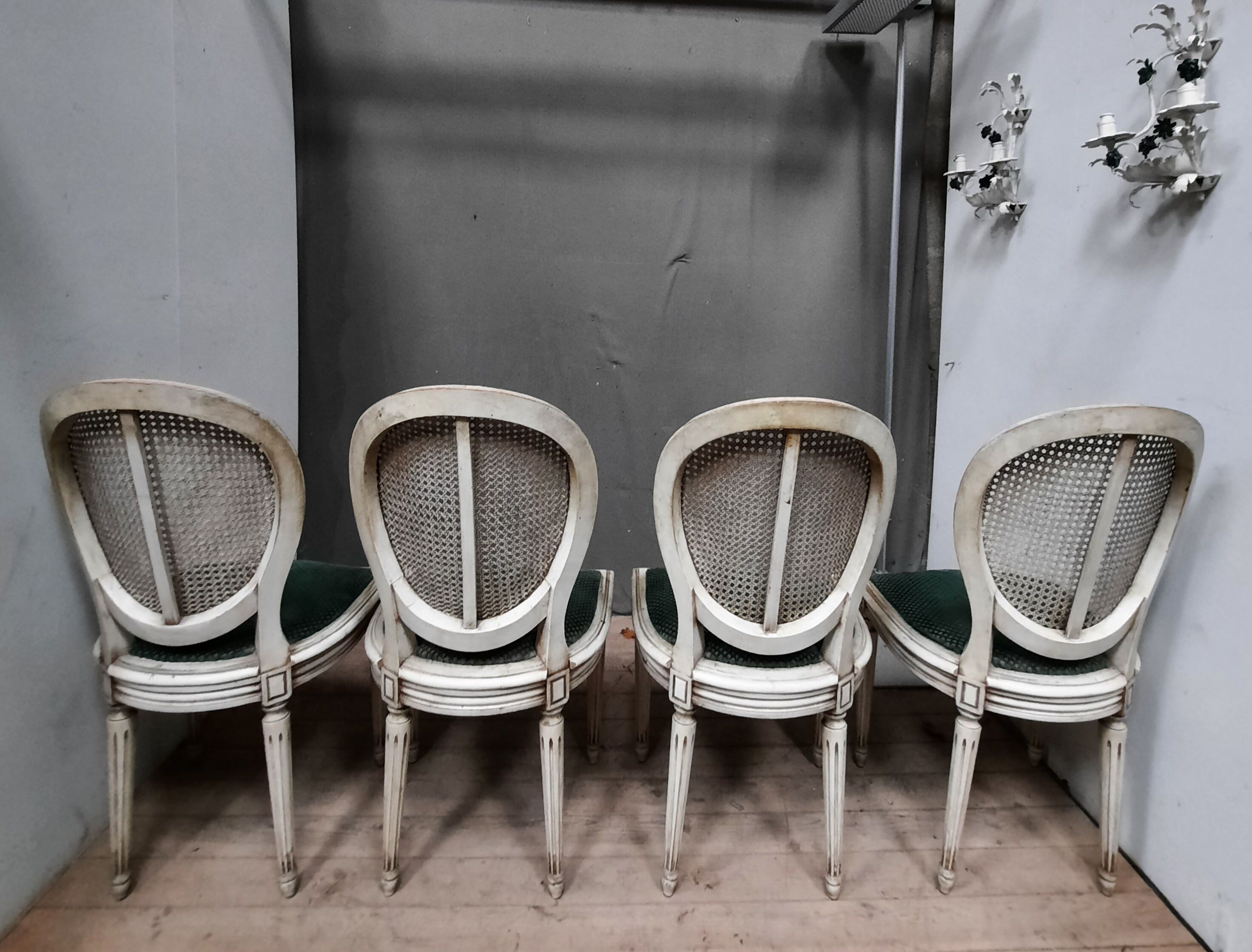 Suite of 4 Louis XVI style chairs