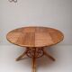 Bamboo table with extensions, 3 chairs and 3 stools from the 1960s.