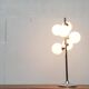 Vintage space table lamp, glass and metal, 1970s