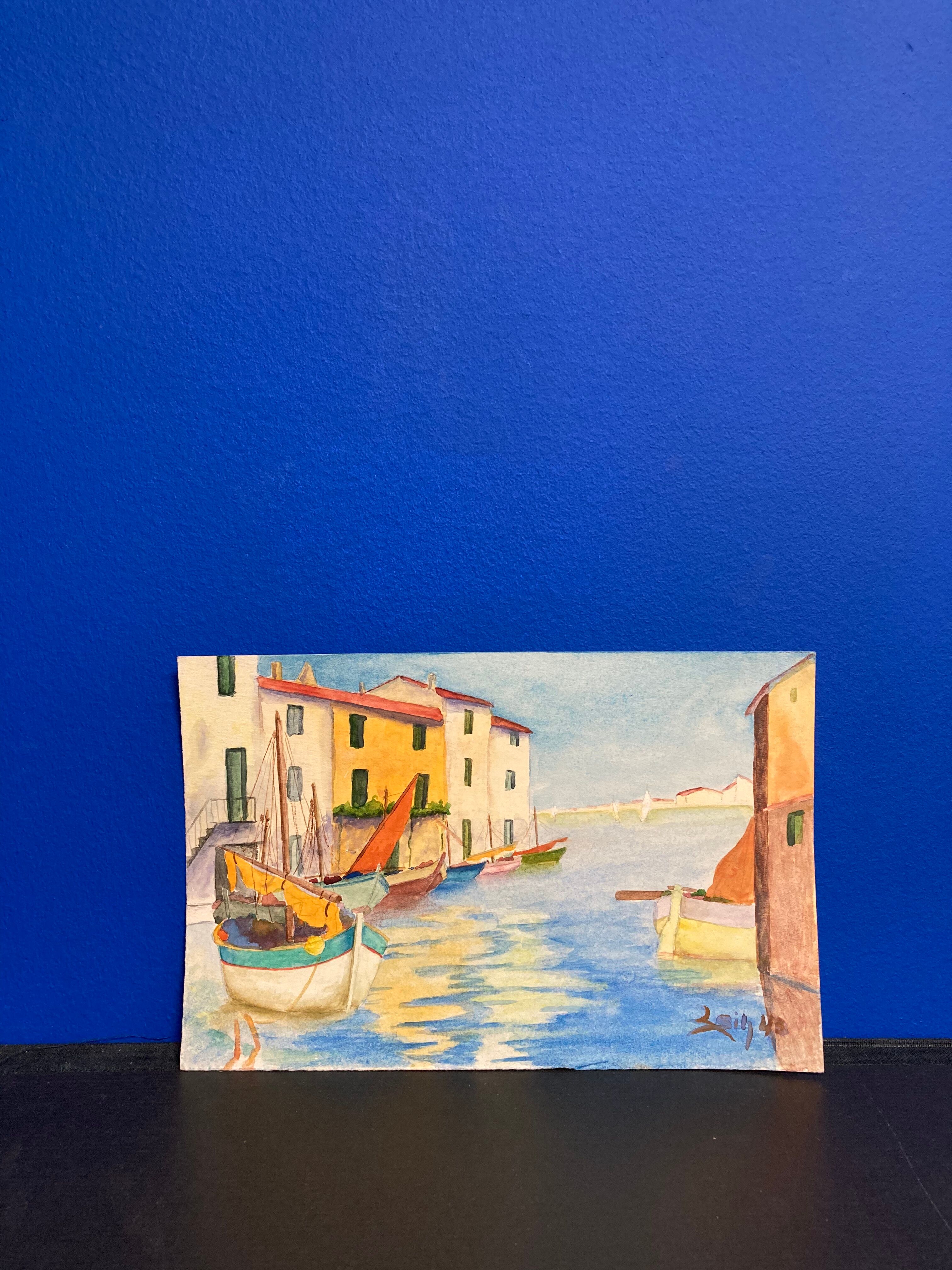 Aquarelle marine vintage