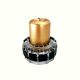 Art Deco candlestick, illegible signature – dodecagonal shape in glass