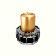Art Deco candlestick, illegible signature – dodecagonal shape in glass
