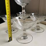5 vintage hand-engraved champagne bowls