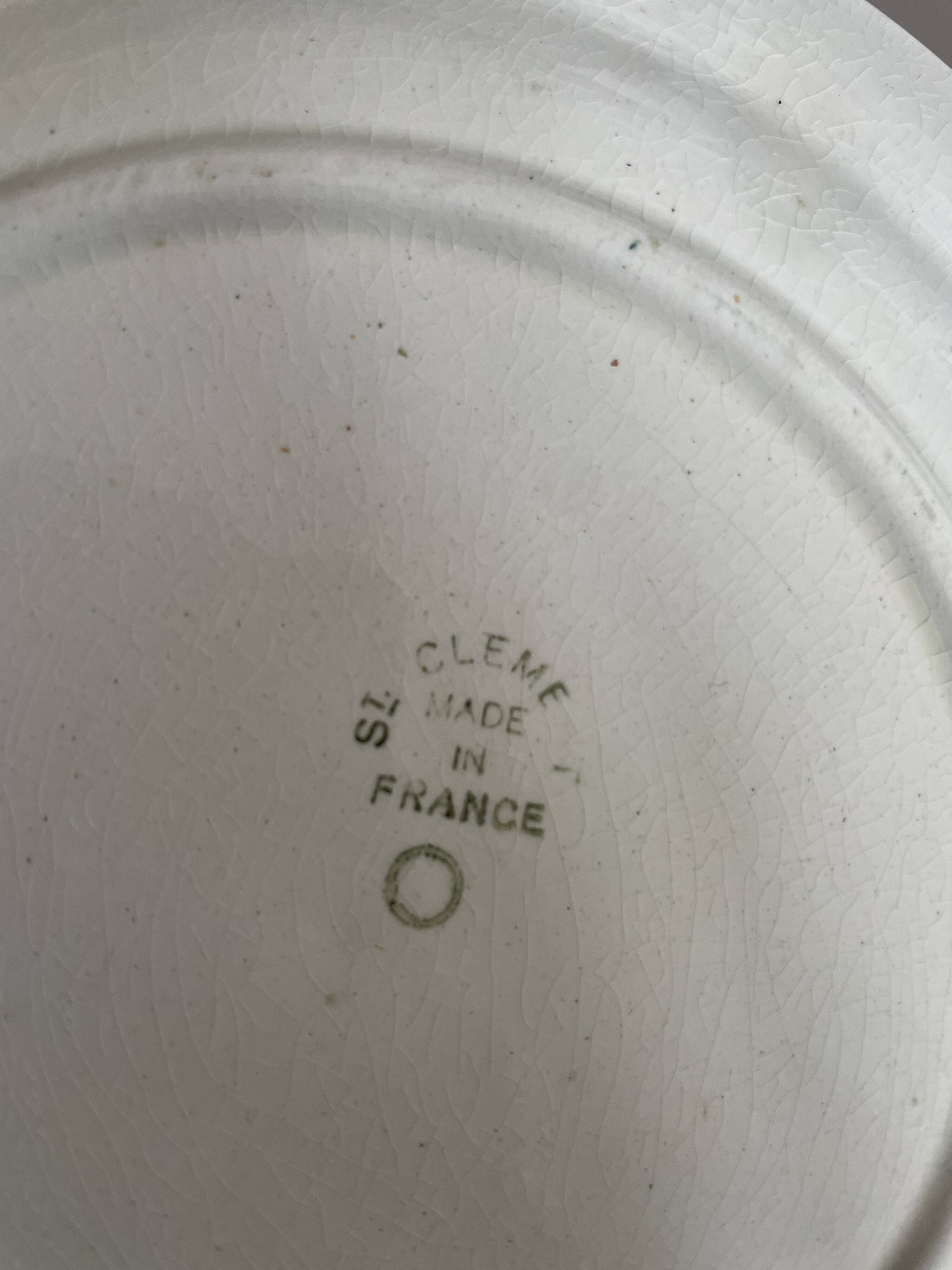 Set of 2 old Saint Clément slip plates