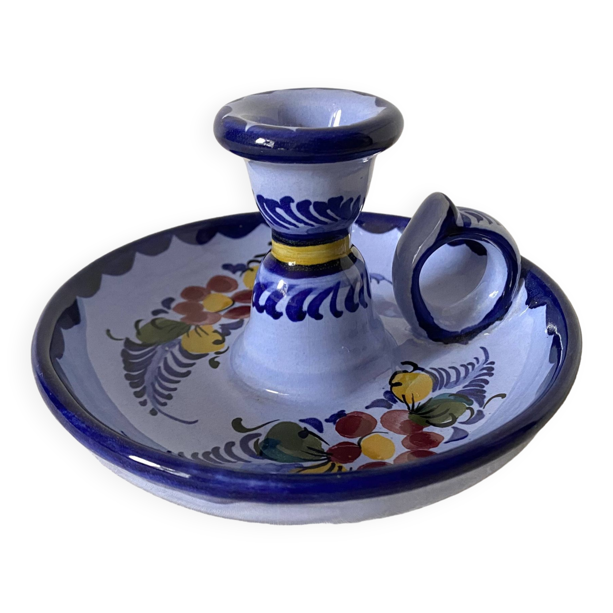 Hand-painted ceramic thumbtack candle holder