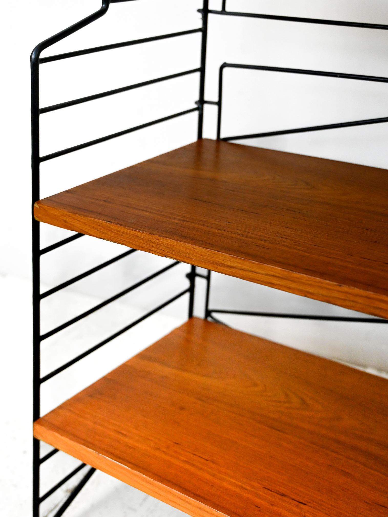 Vintage bookcase with metal frame