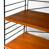 Vintage bookcase with metal frame