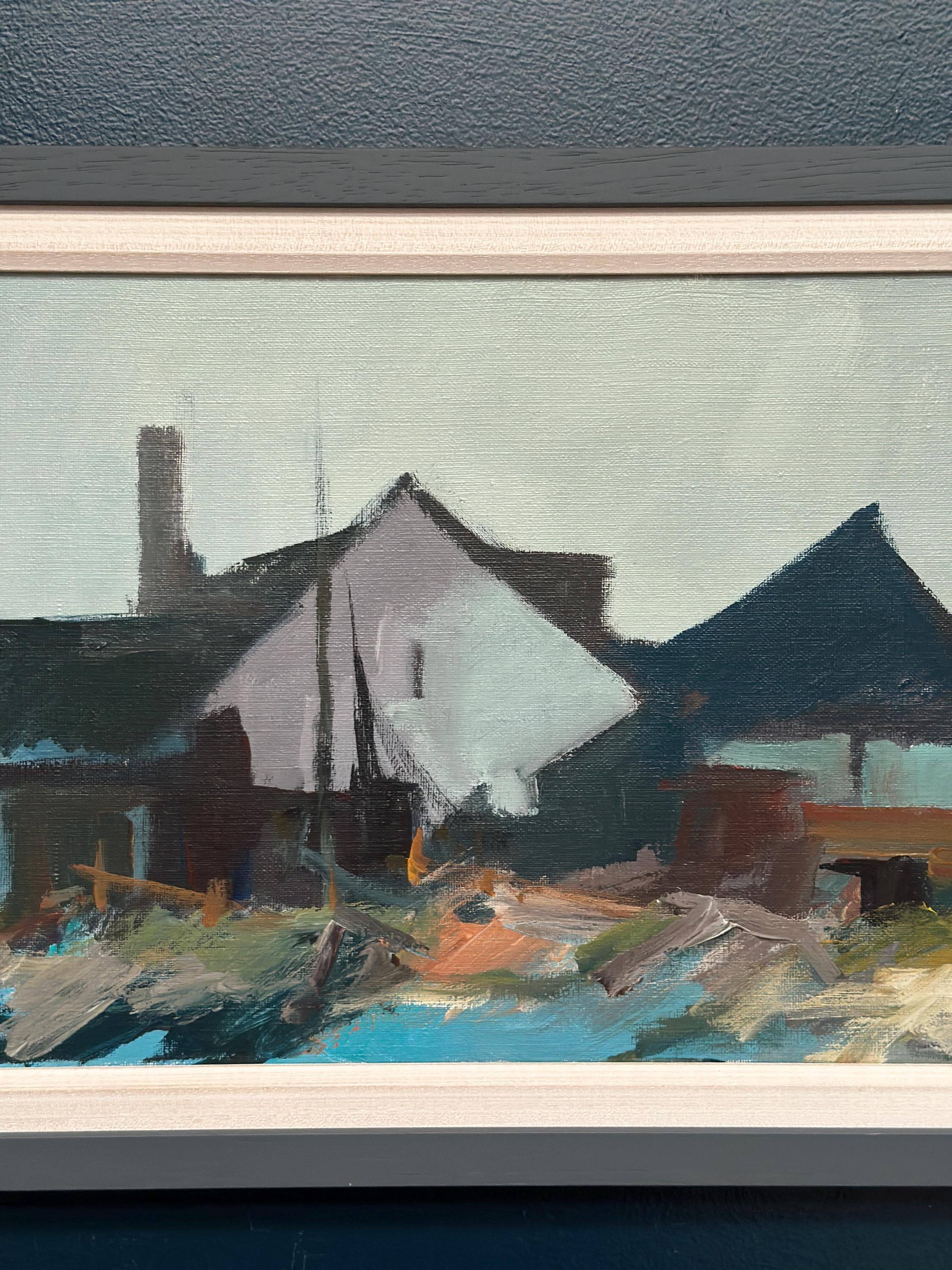Original Swedish Oil on Canvas – “Huts on the Coast” (Attributed to Kai C.)