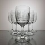 6 Baccarat crystal water/wine glasses Nancy model