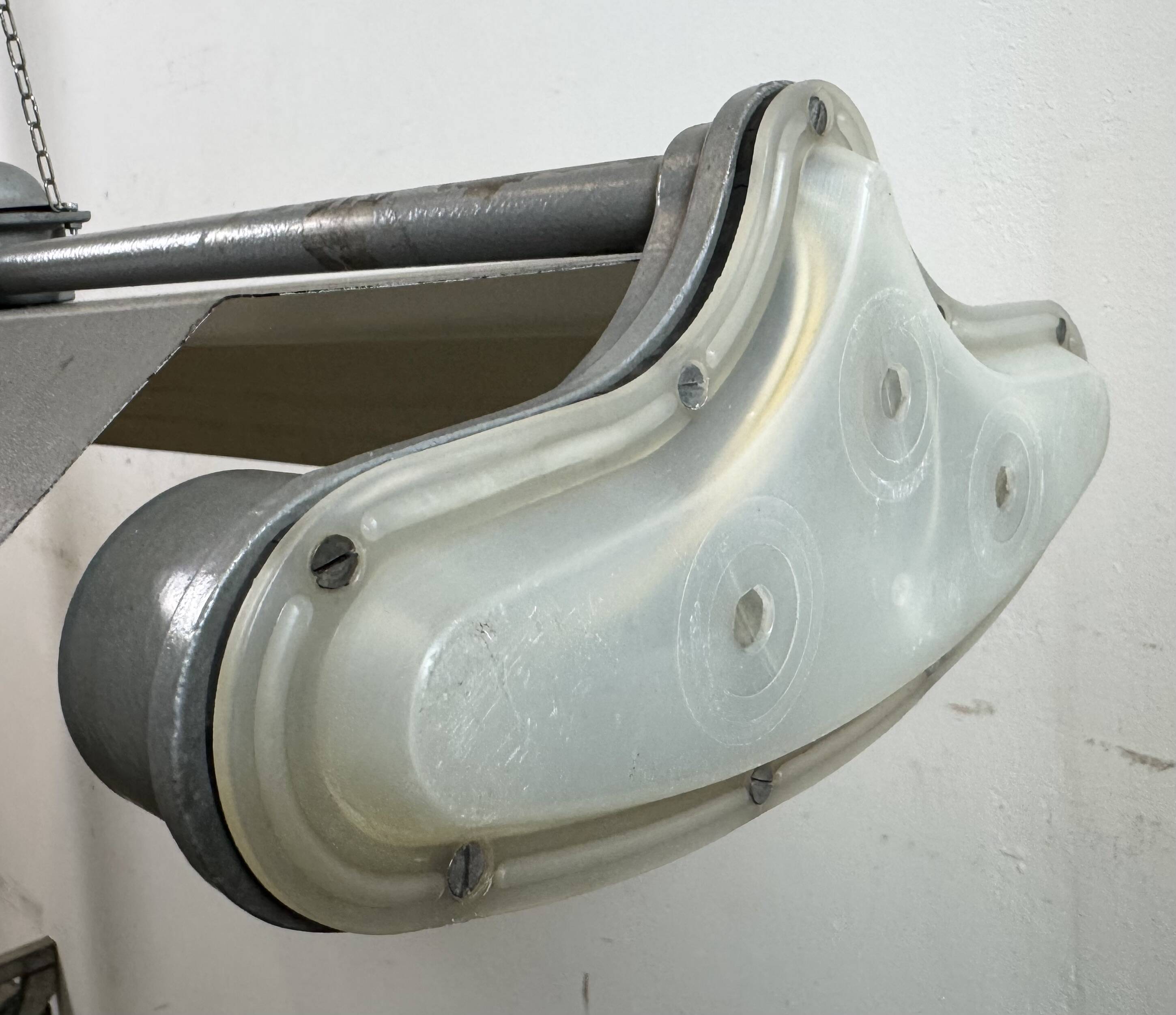 Grey Industrial Hanging Tube Light from Polam Gdansk, 1970s