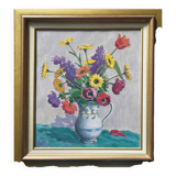 Tableau HST "Bouquet de fleurs des champs" E. Guyot (XIX°-XX°)