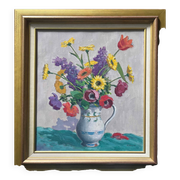 Tableau HST "Bouquet of Wildflowers" E. Guyot (19th-20th century)