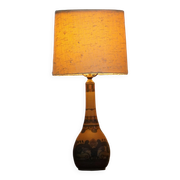 Art Nouveau table lamp in coloured terracotta by L. Hjorth, Bornholm, 1930s.