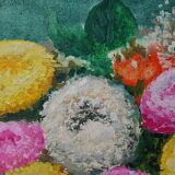 Oil on canvas "daisies pomponettes"