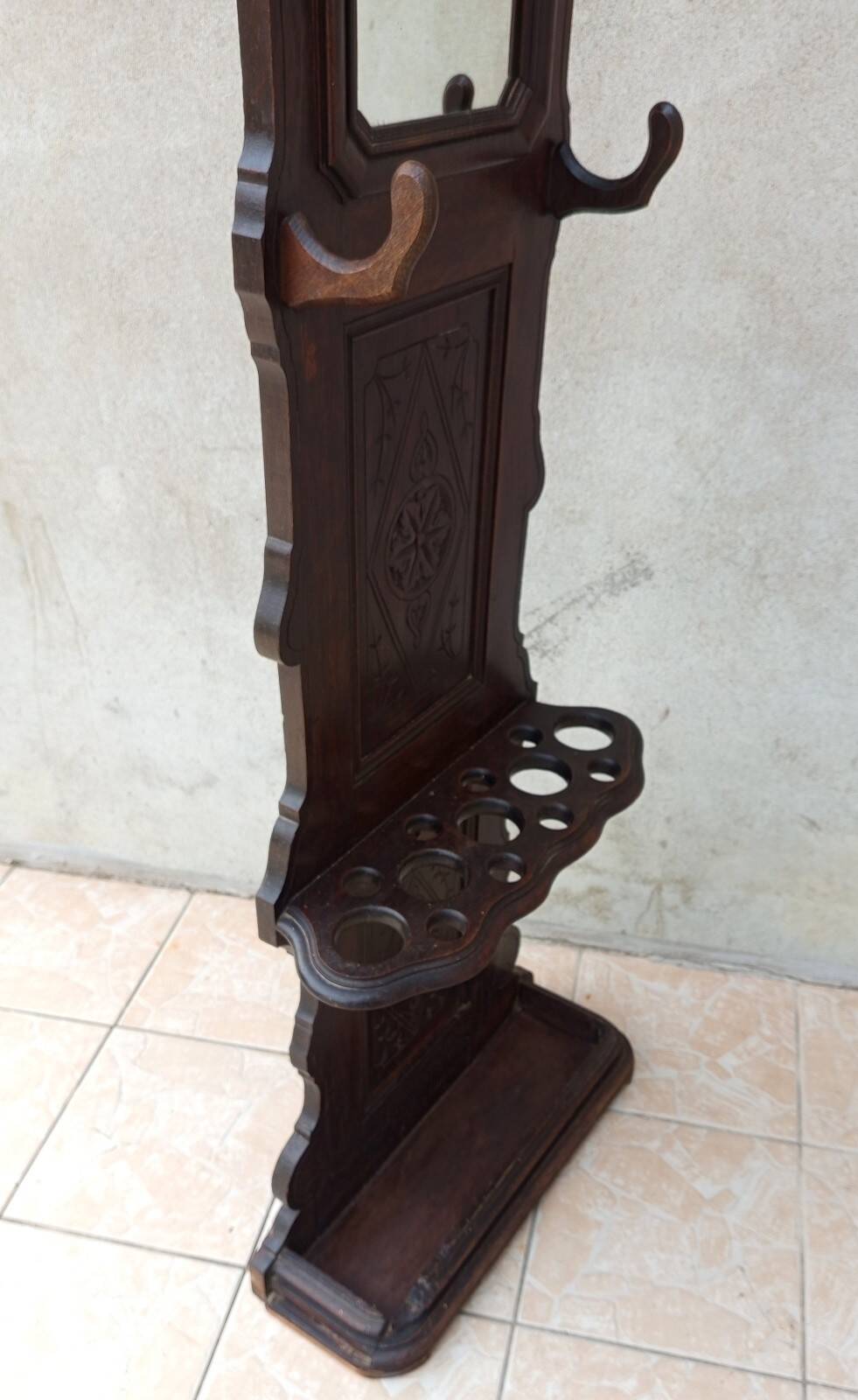 Louis XV Oak Coat Rack Hall Stand 19th Century