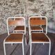 Set of 4 vintage French school chairs – Stackable chairs – 1920s