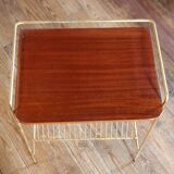 Vintage magazine rack end table, 1960s