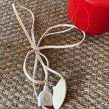 Vintage red ceramic lamp - 1960s / 1970s