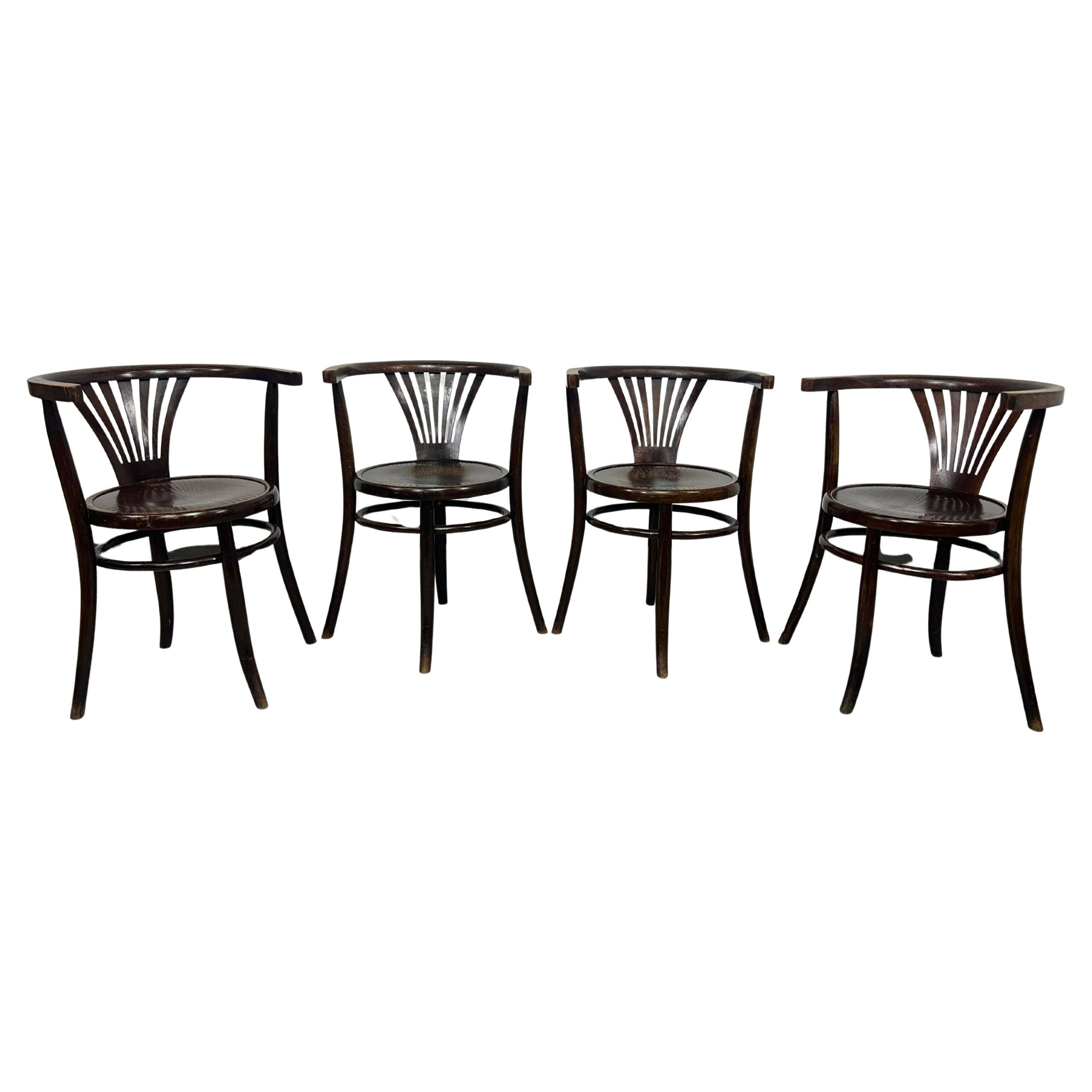 Set of 4 dining chairs by Thonet Debrecen