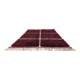 Large pure wool Berber rug in burgundy size 3/4 m