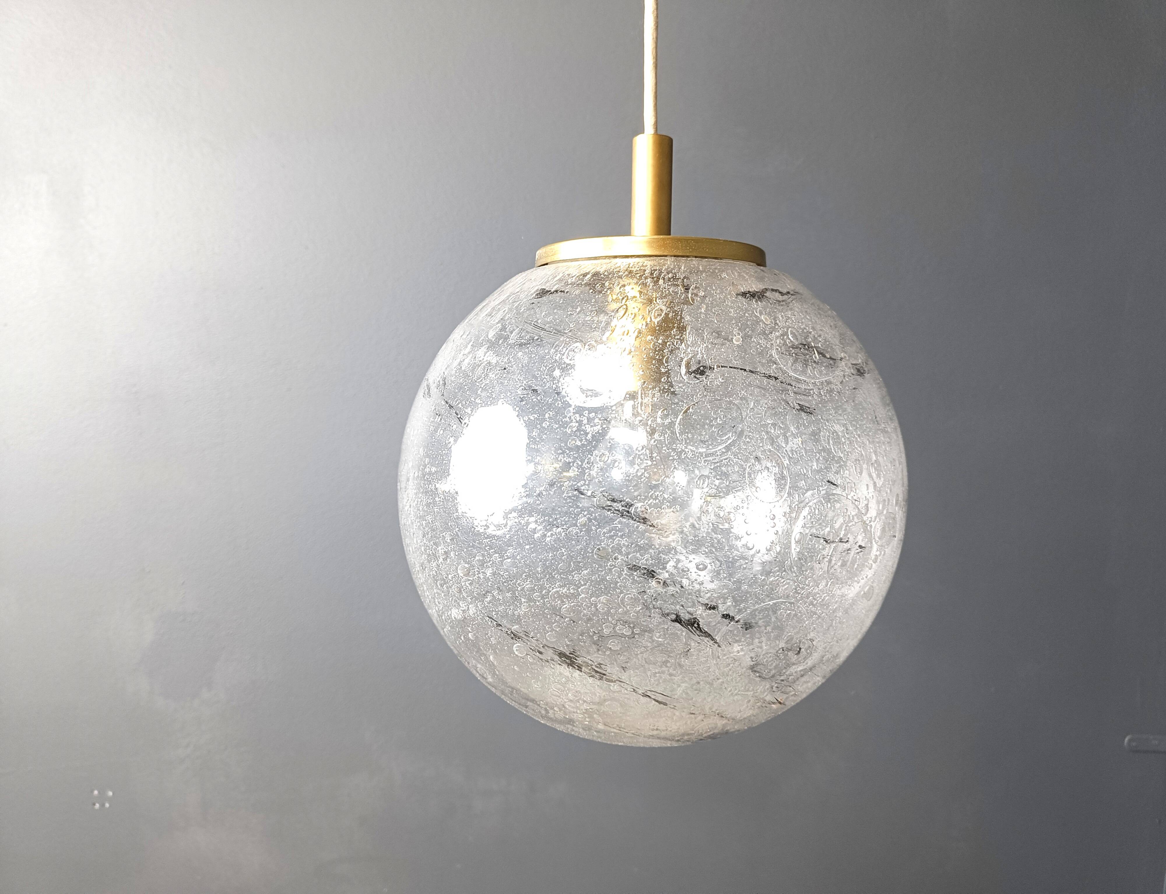 Vintage globe pendant light by Doria Leuchten, 1960s