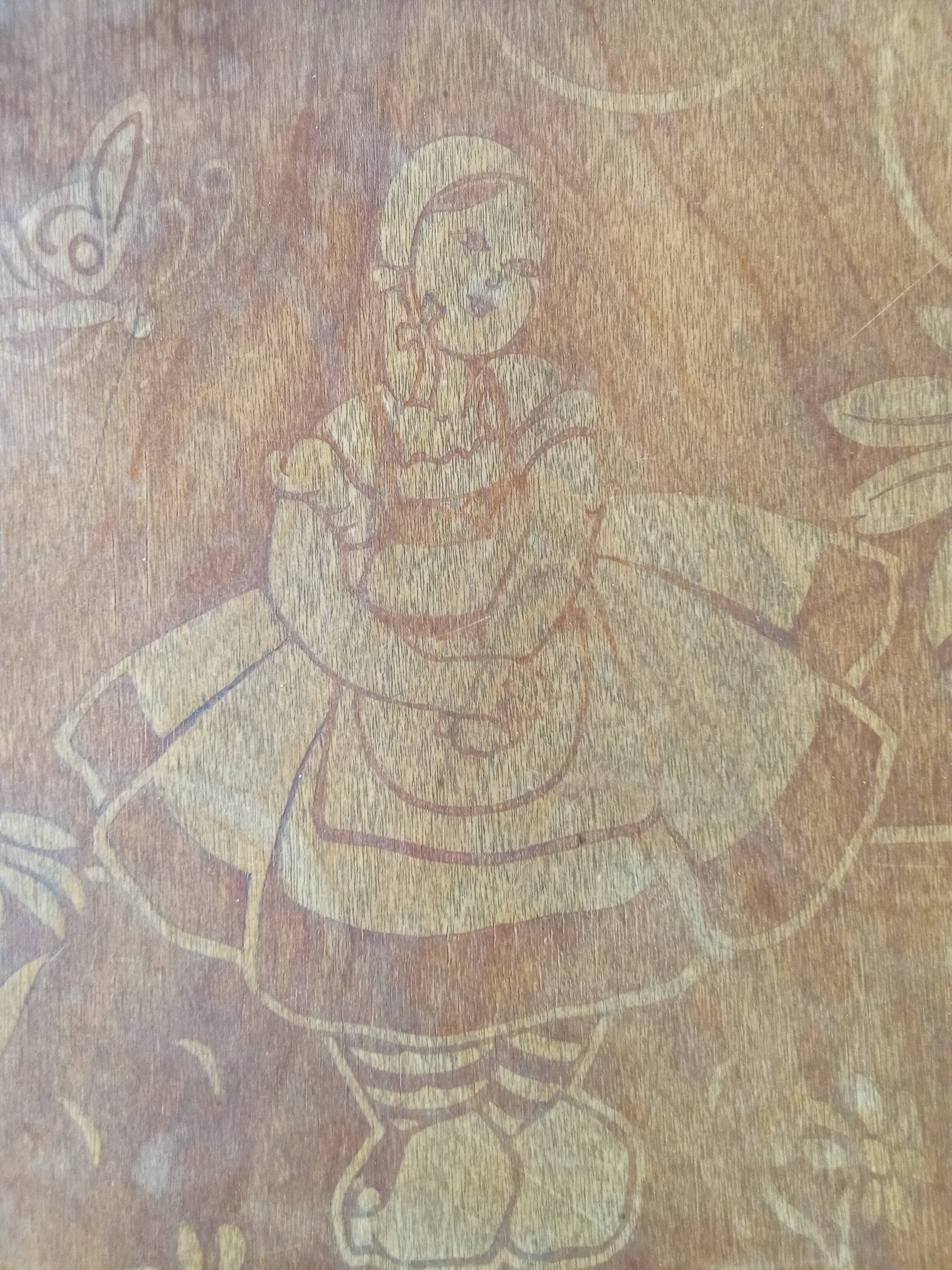 Old small Fischel children's chair, Colombine decor