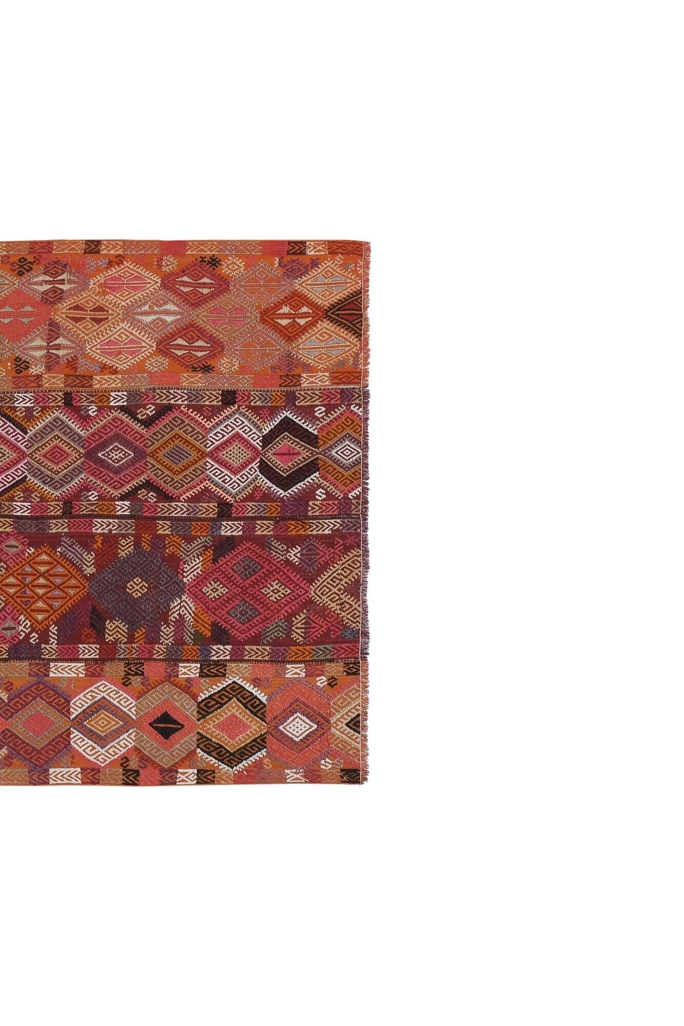 Vintage Turkish kilim, handwoven, 137x316 cm.
