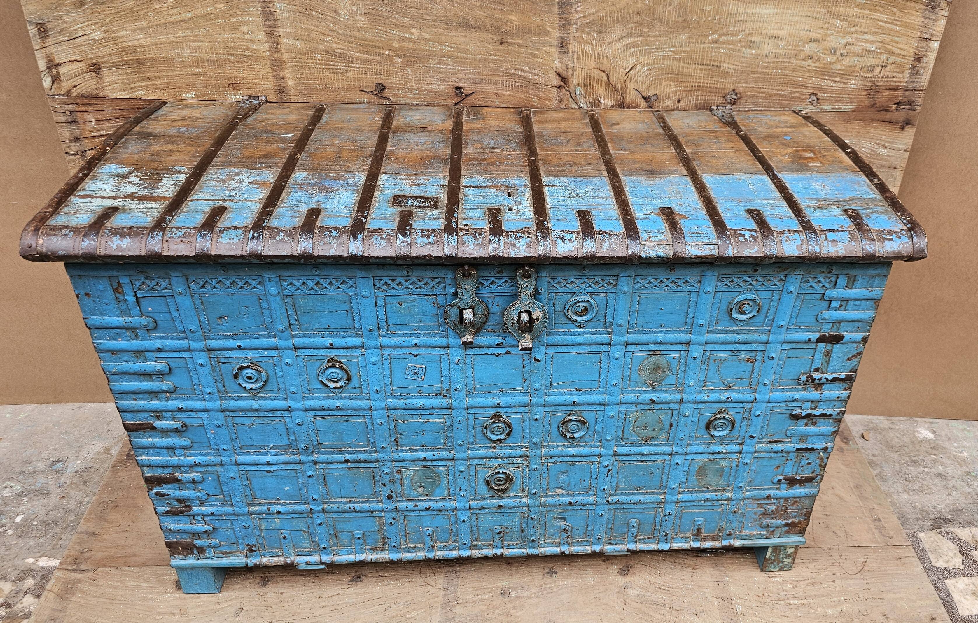 Antique Burmese teak dowry chest
