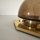 Octagonal ceiling light in brown glass and brass base by Limburg, 1960s, Germany.