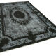 Handmade distressed oriental 1970s 196 cm x 303 cm black carpet