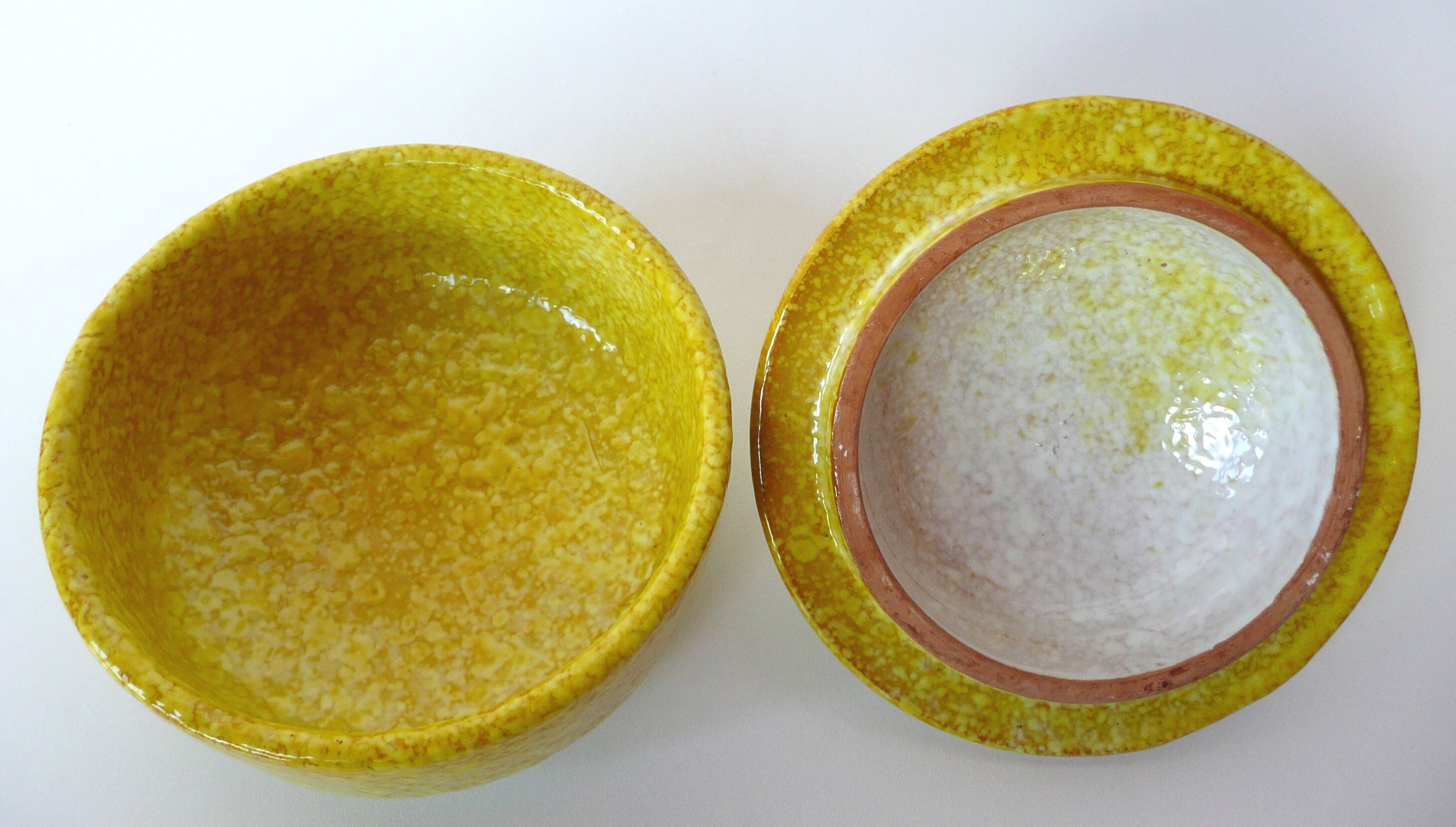 Glazed terracotta covered pot by vintage ITALY