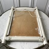 Rattan mirror / white bamboo 60s
