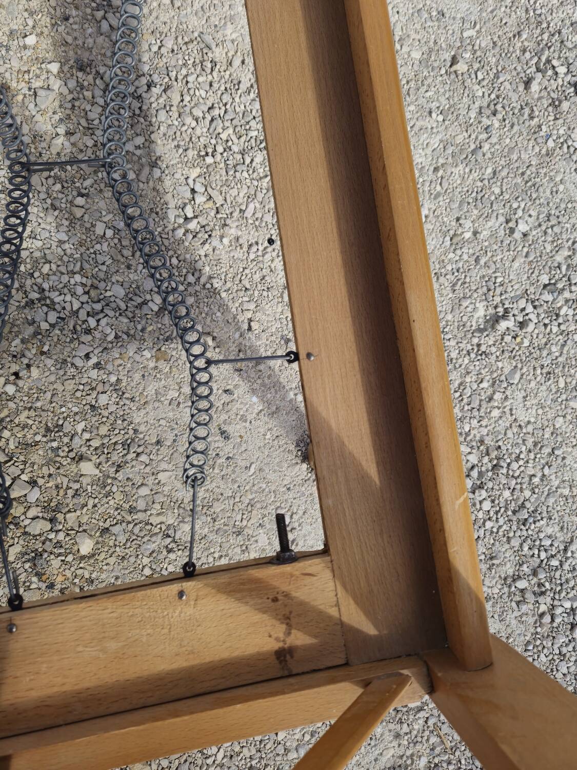 Vintage bed with compass feet from the 1950s