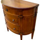 Commode demi-lune 3 tiroirs en merisier style Louis XVI