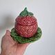Confiturier sucrier barbotine framboise vintage