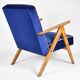 Fauteuil vintage B310 VAR "Compas", Pologne, super restauré, années 1960, velours bleu et rose.