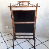 Bamboo shelves, fireplace