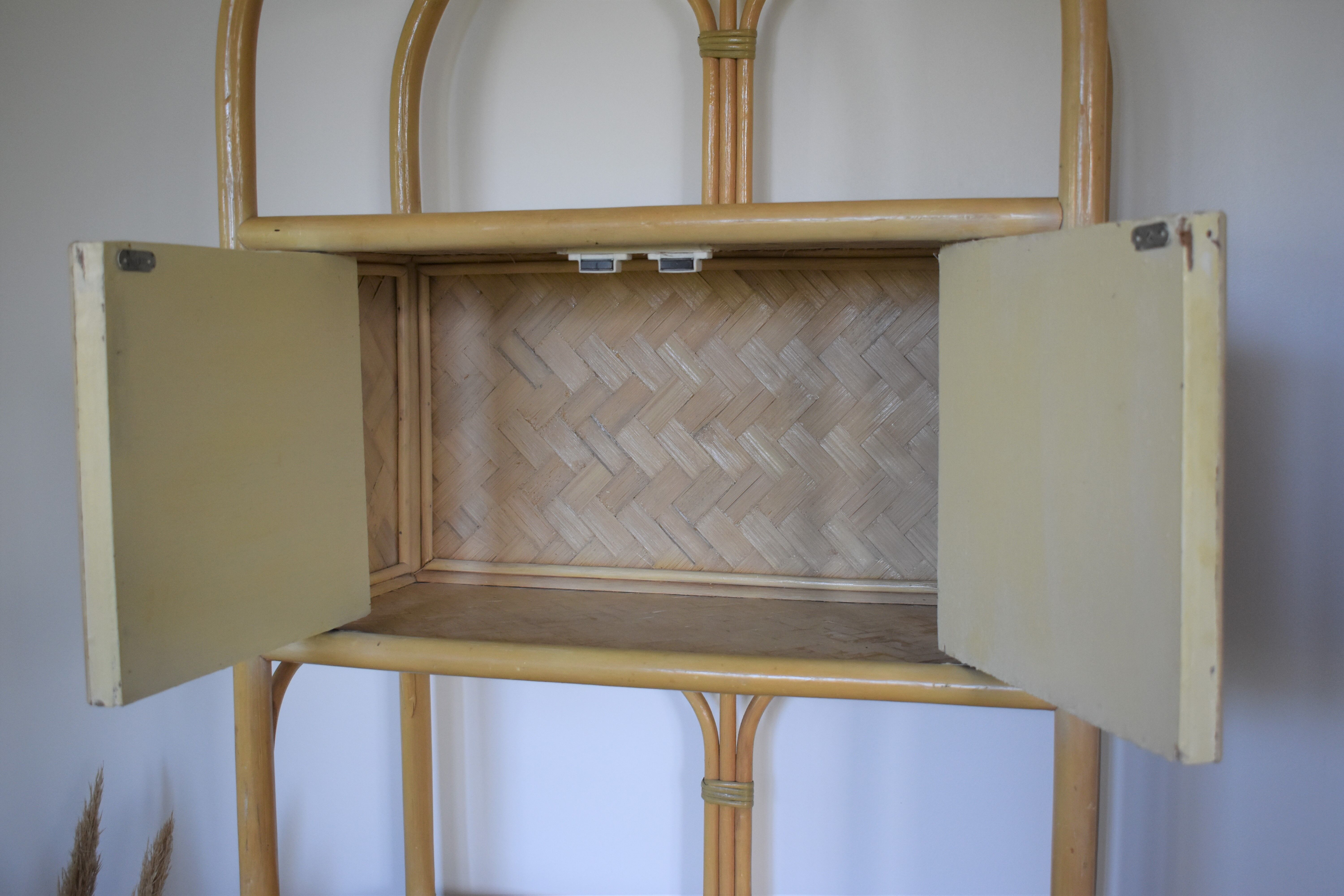 High shelf in vintage rattan